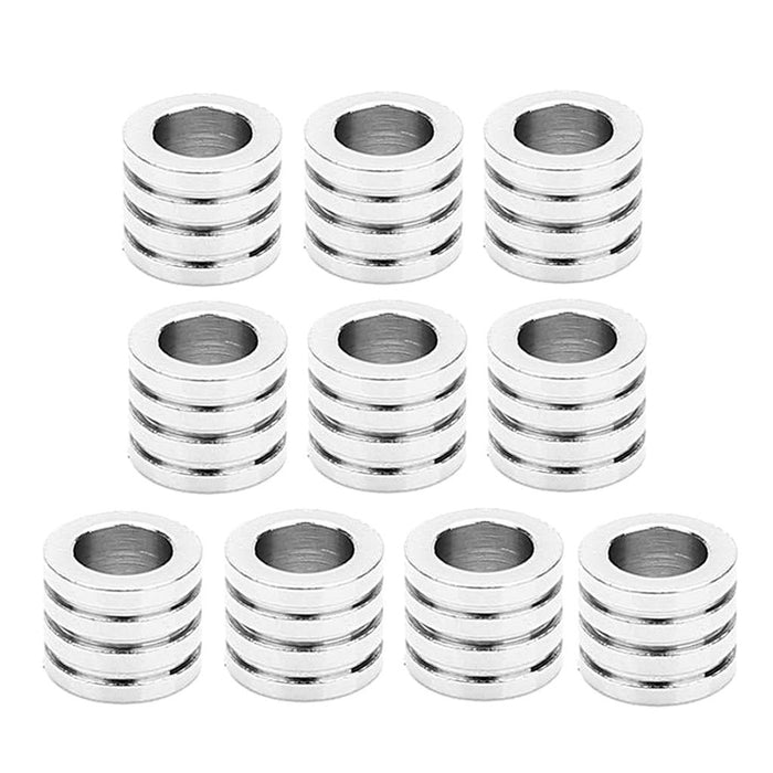 Crofta 10 Pieces Stainless Steel Large Hole Beads 2