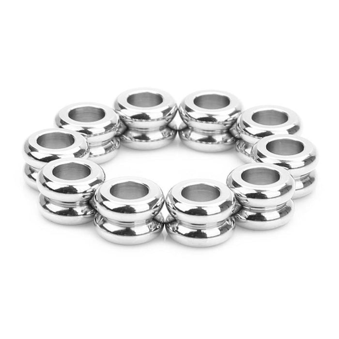 20 Pieces Stainless Steel Large Hole Grooved Cylinder Round Spacer Loose Beads DIY Jewelry Making, 5 x 7.5mm