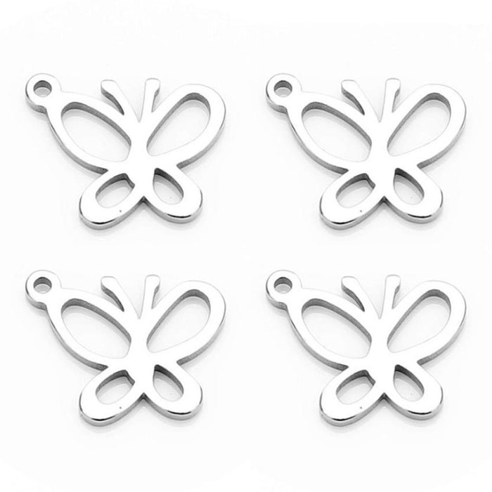 20 Pieces Stainless Steel Butterfly Pendants Charms Jewelry Making Findings for Necklace Earring Bracelets DIY Crafts