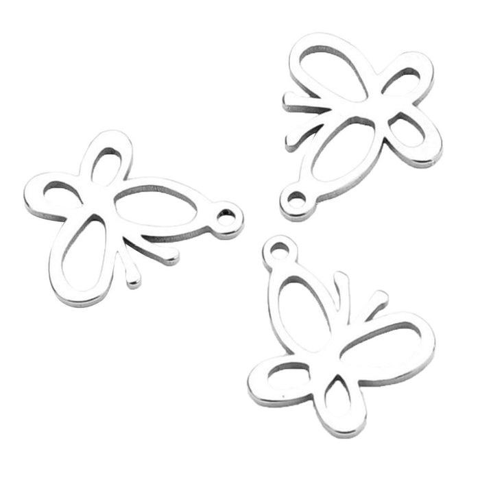 20 Pieces Stainless Steel Butterfly Pendants Charms Jewelry Making Findings for Necklace Earring Bracelets DIY Crafts