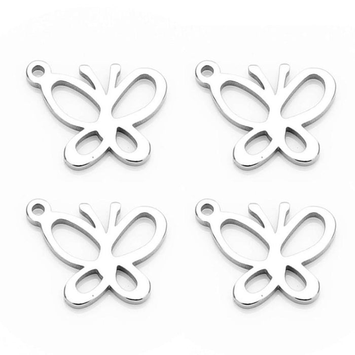 20 Pieces Stainless Steel Butterfly Pendants Charms Jewelry Making Findings for Necklace Earring Bracelets DIY Crafts