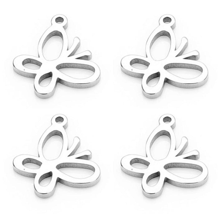 20 Pieces Stainless Steel Butterfly Pendants Charms Jewelry Making Findings for Necklace Earring Bracelets DIY Crafts