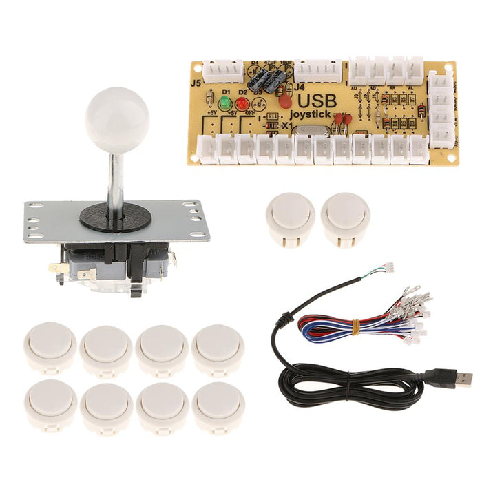 Crofta Zero Delay USB Encoder Board PC Controller Joystick DIY Kits for Arcade Game White