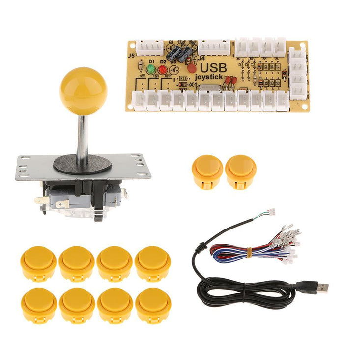 Crofta Zero Delay USB Encoder Board PC Controller Joystick DIY Kits for Arcade Game Yellow