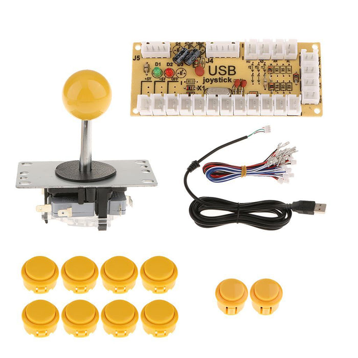 Crofta Zero Delay USB Encoder Board PC Controller Joystick DIY Kits for Arcade Game Yellow