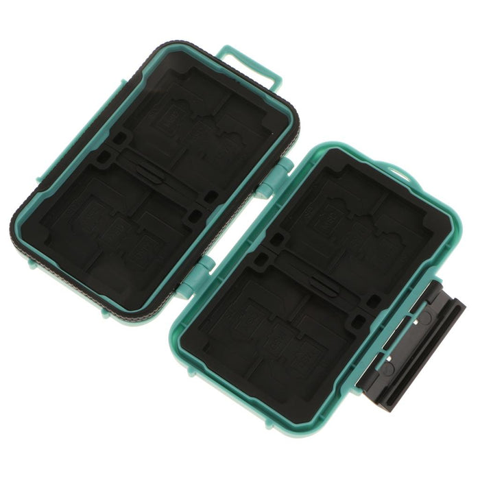 24 Slots Memory Card Case Carrying Holder Storage Box for CF Cards & TF Cards & SD Cards - Green