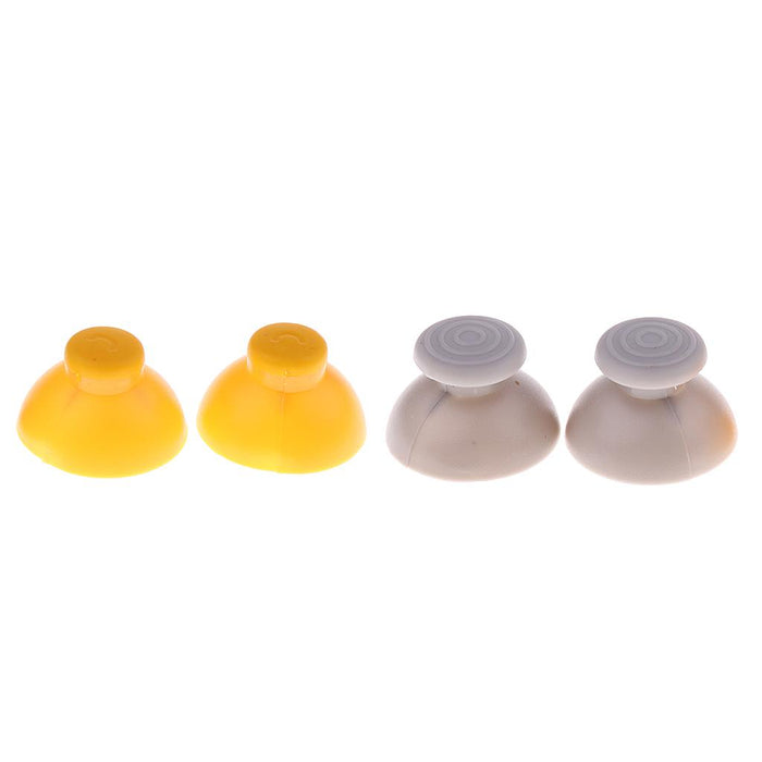 4 Pieces Bundle Replacement Joystick Analog Stick Cap Covers (2 Gray Left Cap Covers + 2 Yellow Right Cap Covers) for Nintendo Gamecube Controller