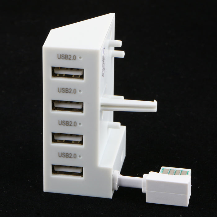 4-Port USB 2.0 Extender Splitter Adapter HUB Converter For XBox One S Slim - White