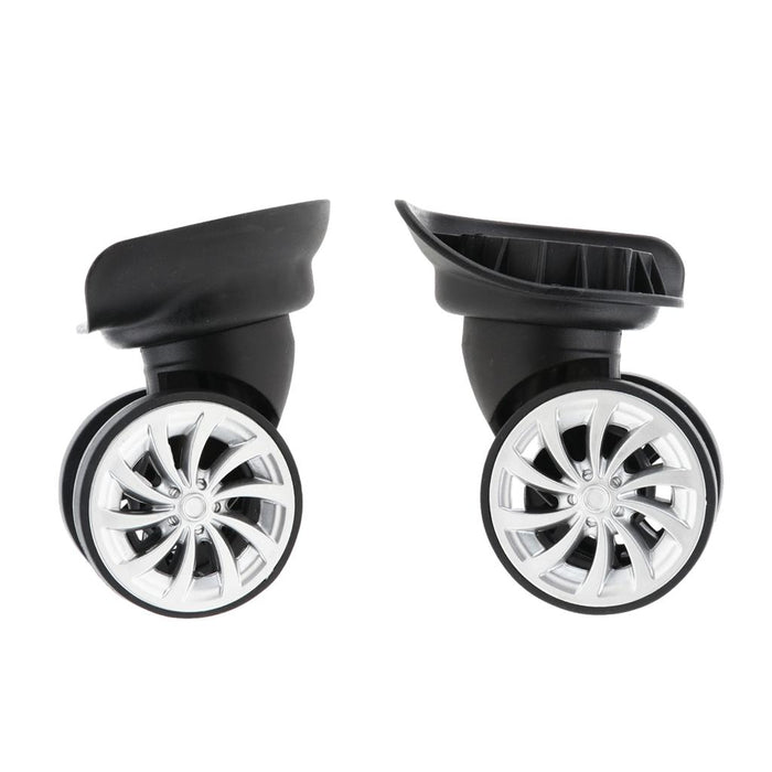 1 Pair universal Replacement Dual Roller Casters Black for Trolley Case / Travle Bag