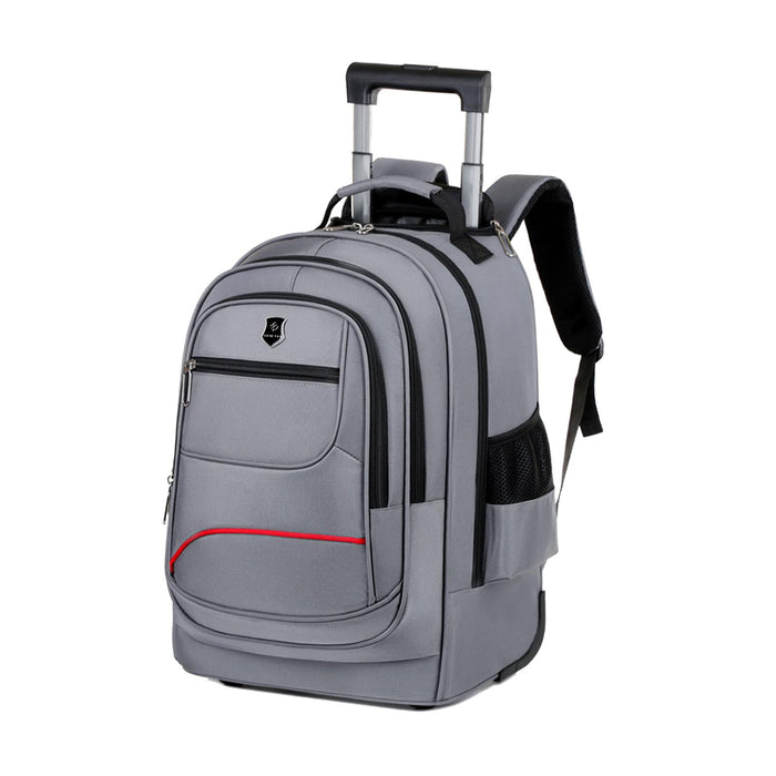 Crofta Rolling Backpack Portable Carry on Luggage Bag for Adults Overnight Business Gray