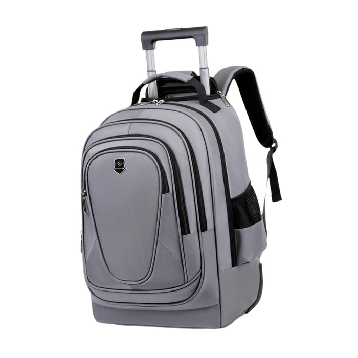 Crofta Rolling Backpack Multifunctional Trolley Suitcase for Travel Business School Gray