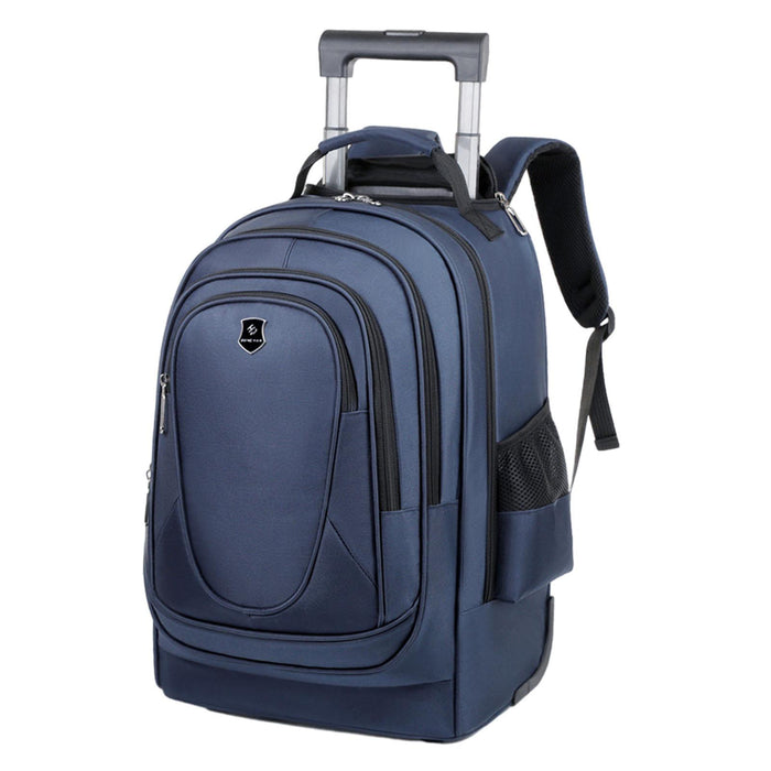 Crofta Rolling Backpack Multifunctional Trolley Suitcase for Travel Business School Blue