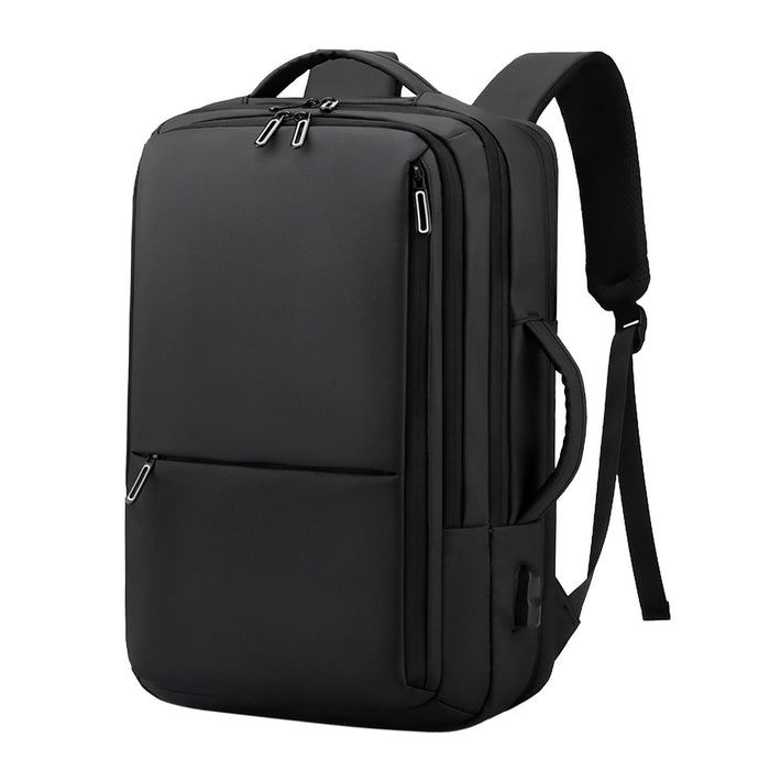 Crofta Business Travel Backpack Rucksack with Luggage Strap Computer Backpack Black