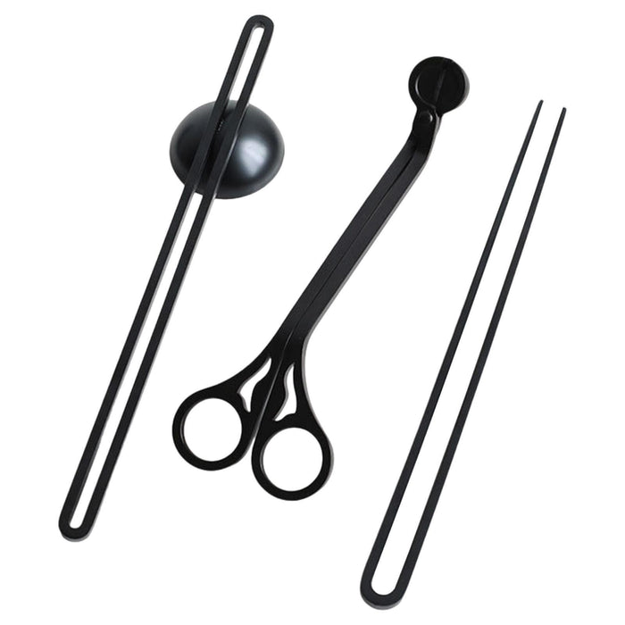 3 Pieces Candle Wick Trimmer Set Black Long Handle Gift Candle Accessory Set