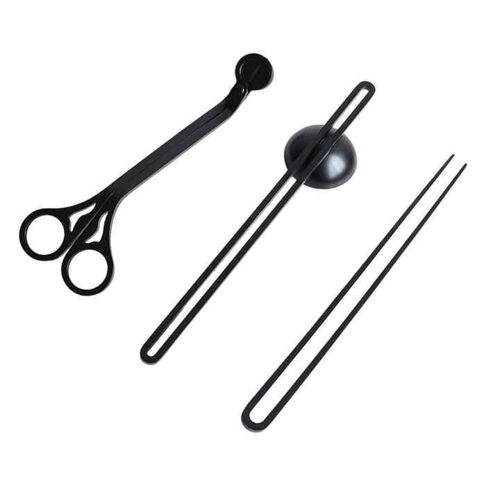 3 Pieces Candle Wick Trimmer Set Black Long Handle Gift Candle Accessory Set