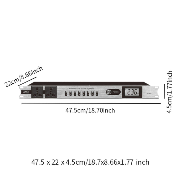 10 Outlet Power Conditioner and Surge Sequencer AC220V/50Hz for Home Theater