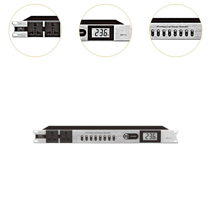 10 Outlet Power Conditioner and Surge Sequencer AC220V/50Hz for Home Theater