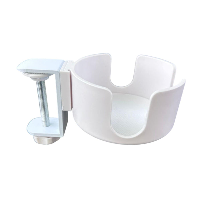 Crofta Desk Cup Holder Clip on Table Cup Holder for Water Bottle Beach Workstations White