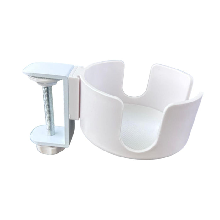 Crofta Desk Cup Holder Clip on Table Cup Holder for Water Bottle Beach Workstations White