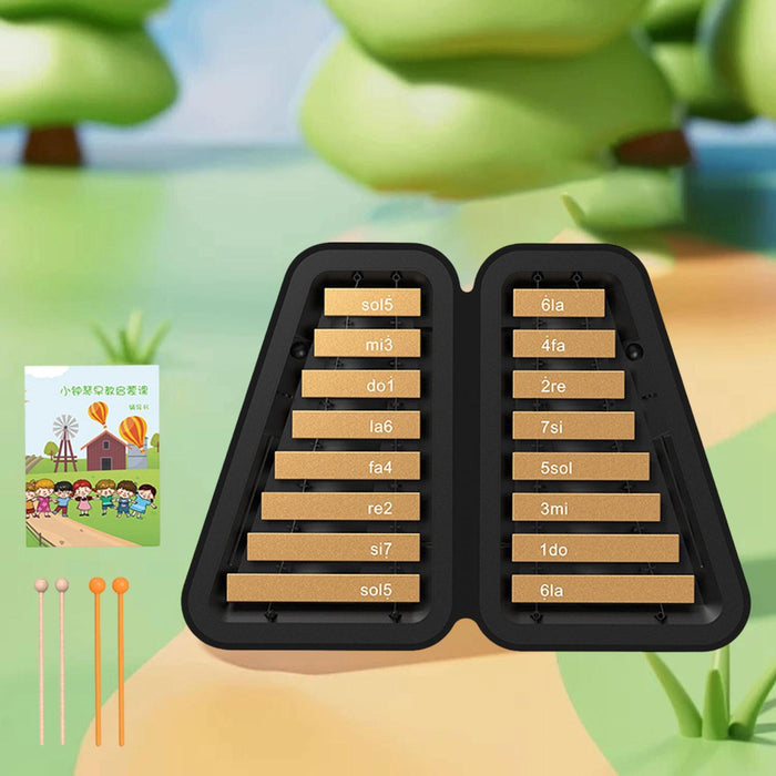 16 Note Xylophone Kids Education Music Toy Glockenspiel for Kids Party Favor Gold