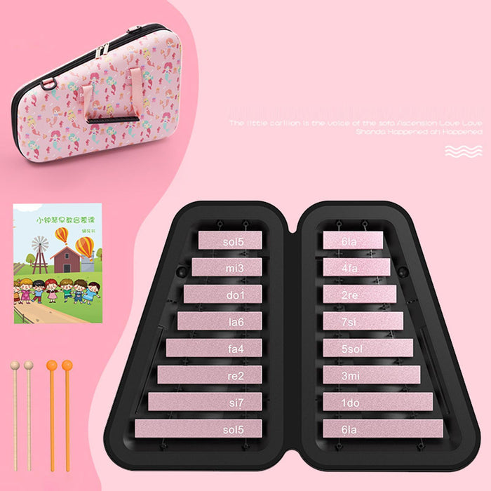 16 Note Xylophone Kids Education Music Toy Glockenspiel for Kids Party Favor Pink