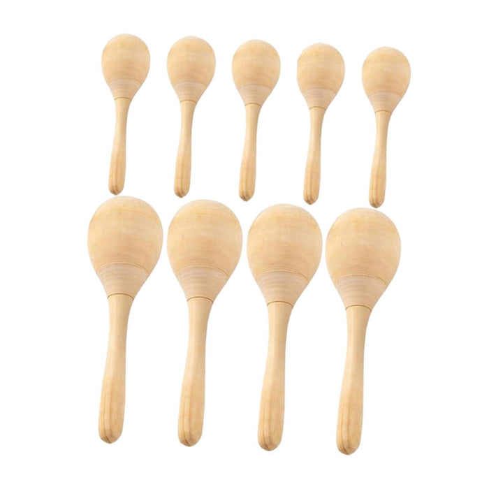 Crofta Wooden Maracas DIY Hand Painted Maracas for Holiday Baby Shower Party Favors 9Pcs