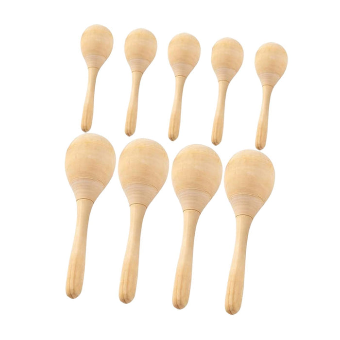 Crofta Wooden Maracas DIY Hand Painted Maracas for Holiday Baby Shower Party Favors 9Pcs