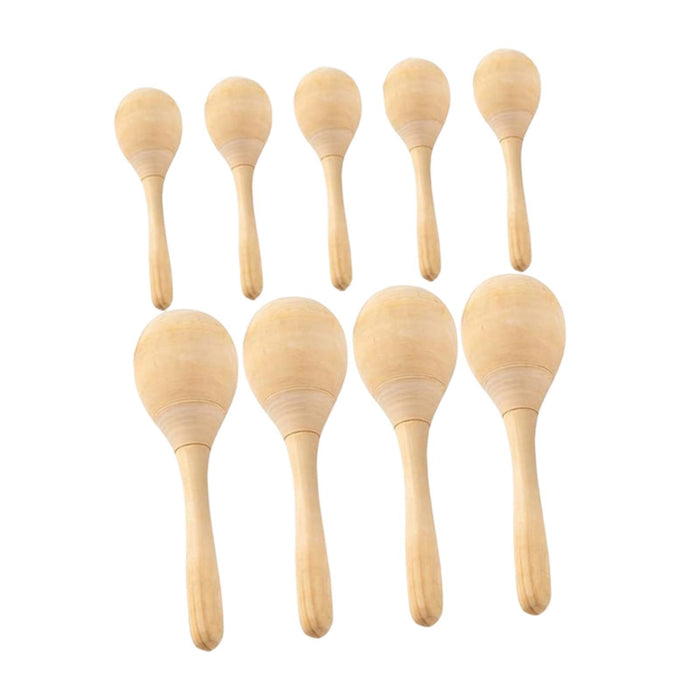 Crofta Wooden Maracas DIY Hand Painted Maracas for Holiday Baby Shower Party Favors 9Pcs