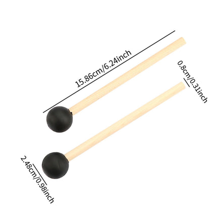 Crofta 2 Pieces Percussion Drumsticks Steel Drum Mallets for Performance Meditation round head