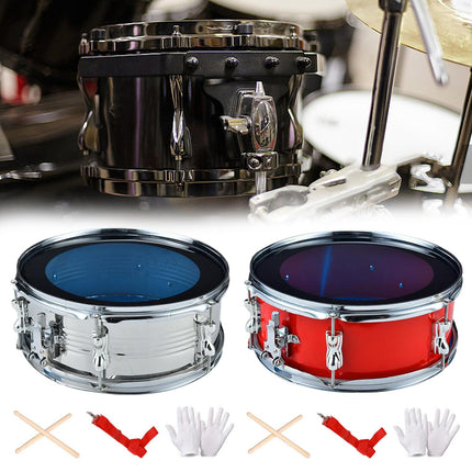 Crofta 13inch Snare Drum with Shoulder Strap Musical Instruments for Children Teens silver