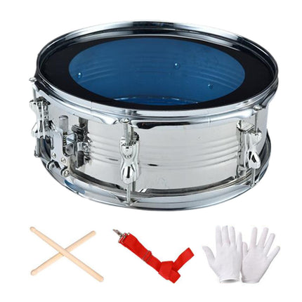 Crofta 13inch Snare Drum with Shoulder Strap Musical Instruments for Children Teens silver