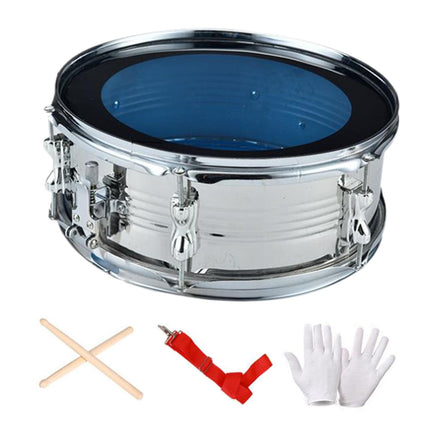 Crofta 13inch Snare Drum with Shoulder Strap Musical Instruments for Children Teens silver