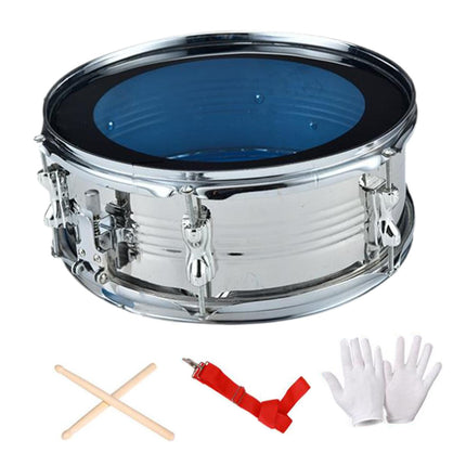 Crofta 13inch Snare Drum with Shoulder Strap Musical Instruments for Children Teens silver