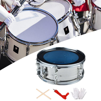 Crofta 13inch Snare Drum with Shoulder Strap Musical Instruments for Children Teens silver