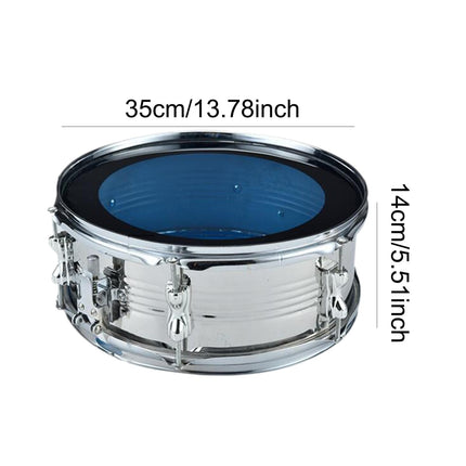 Crofta 13inch Snare Drum with Shoulder Strap Musical Instruments for Children Teens silver