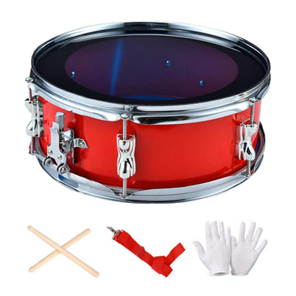 Crofta 13inch Snare Drum with Shoulder Strap Musical Instruments for Children Teens red