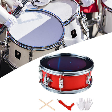 Crofta 13inch Snare Drum with Shoulder Strap Musical Instruments for Children Teens red