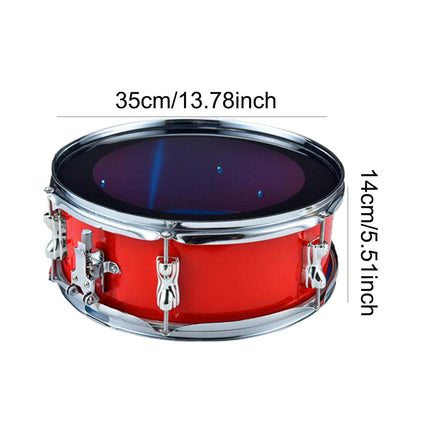 Crofta 13inch Snare Drum with Shoulder Strap Musical Instruments for Children Teens red