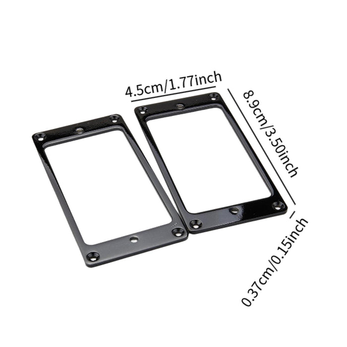 2 Pieces Guitar Pickup Frame Humbucker Pickup Rings for Electric Guitar Part Black