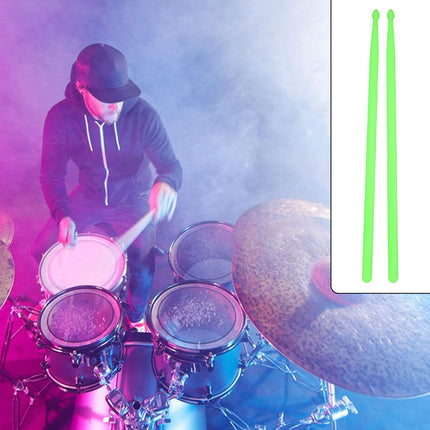 Crofta 2 Pieces Light up Drum Sticks Luminous Drum Sticks for Beginners Adults Kids green