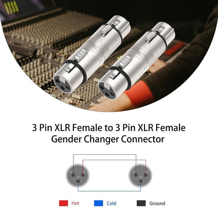 Crofta XLR Adapter Professional Effective 3 Pin for DJ Party Game Stream Recordings