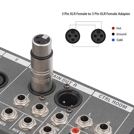 Crofta XLR Adapter Professional Effective 3 Pin for DJ Party Game Stream Recordings