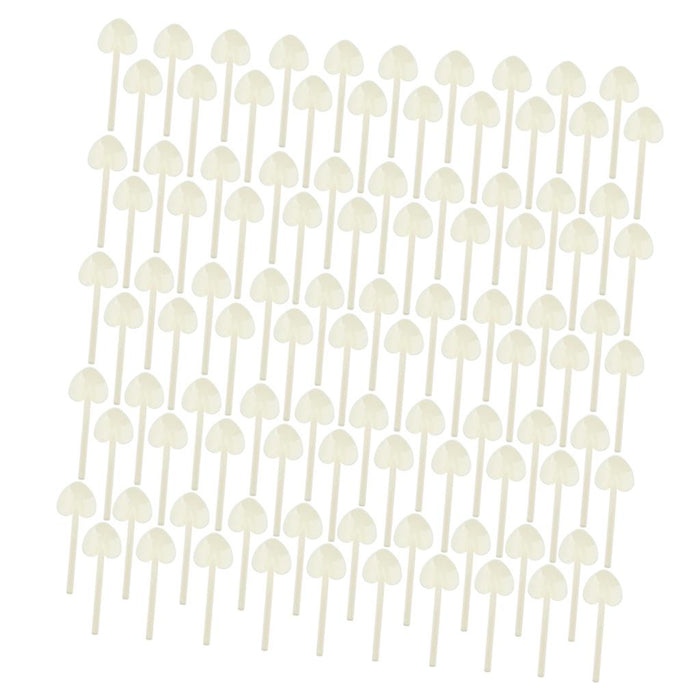 Crofta 100 Piece Heart Plastic Disposable Dessert Cake Ice Cream Party Spoons White