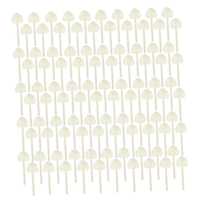 Crofta 100 Piece Heart Plastic Disposable Dessert Cake Ice Cream Party Spoons White