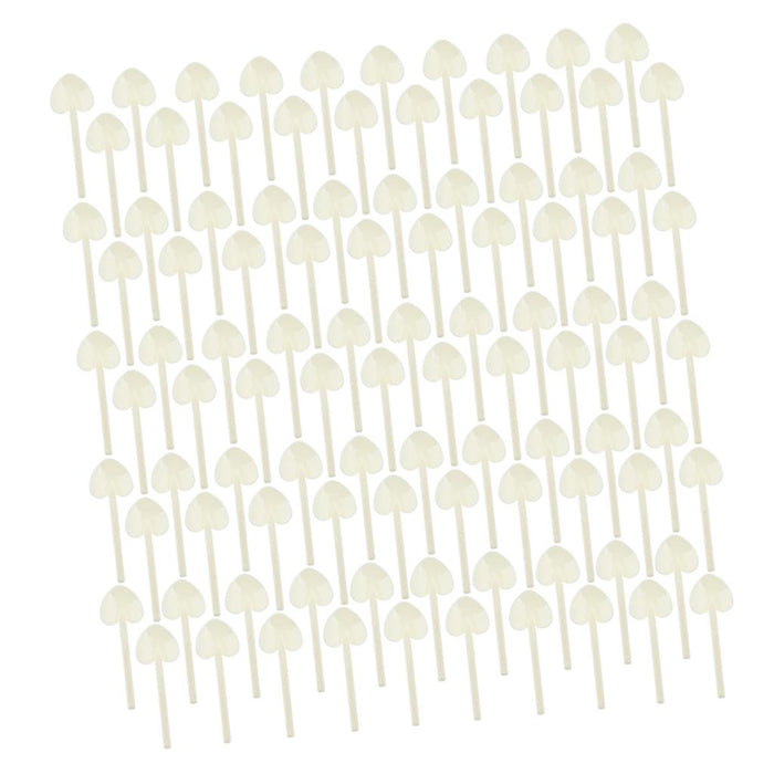 Crofta 100 Piece Heart Plastic Disposable Dessert Cake Ice Cream Party Spoons White