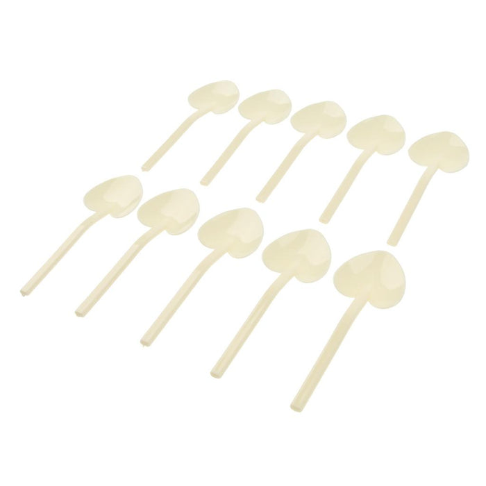 Crofta 100 Piece Heart Plastic Disposable Dessert Cake Ice Cream Party Spoons White