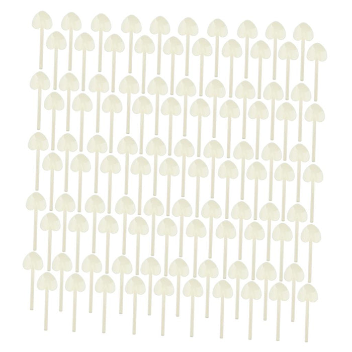 Crofta 100 Piece Heart Plastic Disposable Dessert Cake Ice Cream Party Spoons White