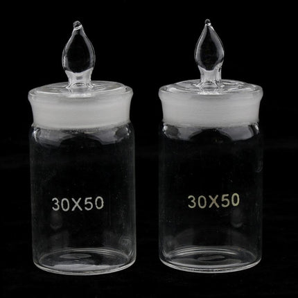 Crofta 2 Pieces Laboratory Glassware Weighing Bottle with Cup 30Ã—50mm