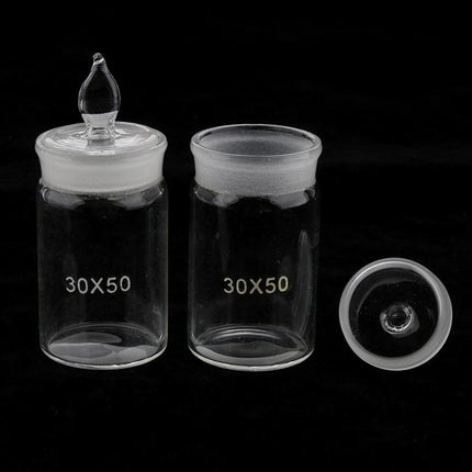 Crofta 2 Pieces Laboratory Glassware Weighing Bottle with Cup 30Ã—50mm