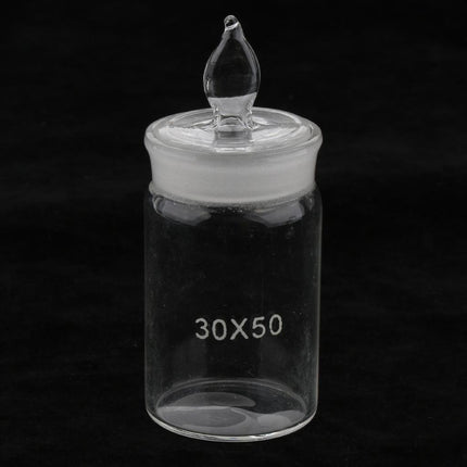 Crofta 2 Pieces Laboratory Glassware Weighing Bottle with Cup 30Ã—50mm